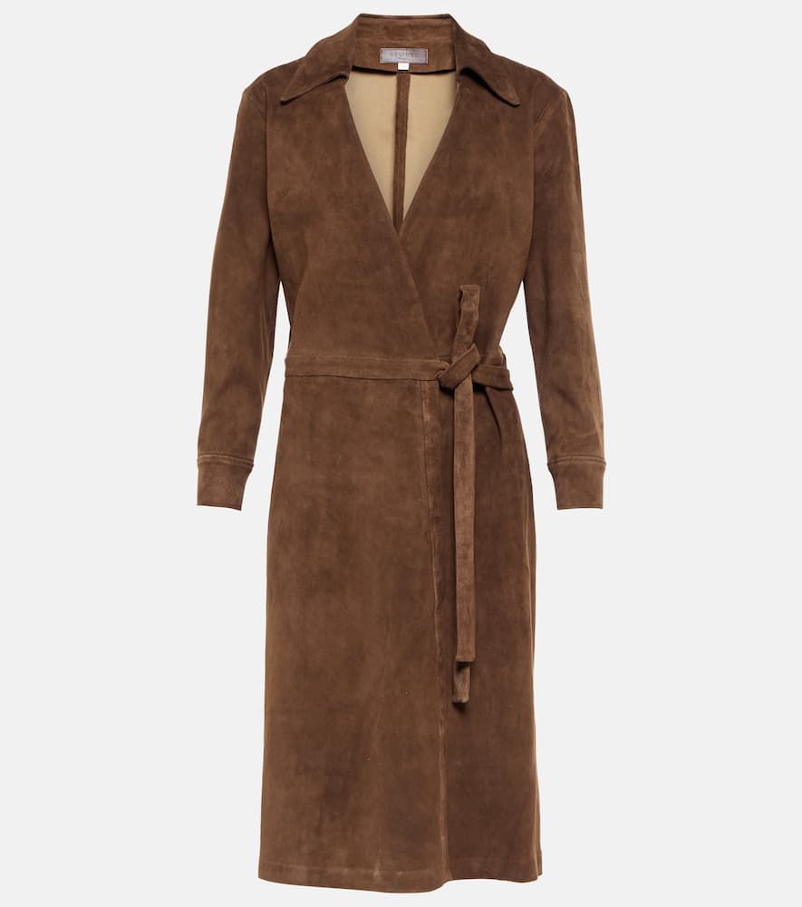 Stouls Ross suede wrap midi dress