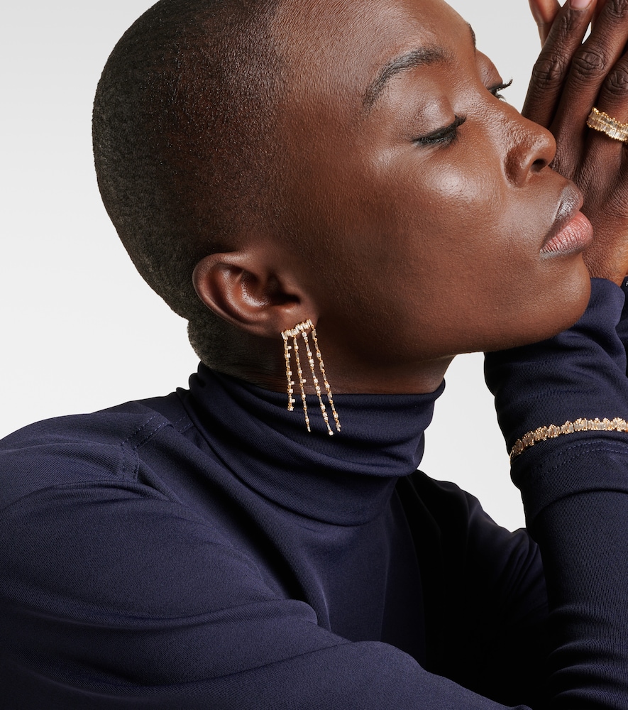 Suzanne Kalan 18kt gold fringe earrings with diamonds