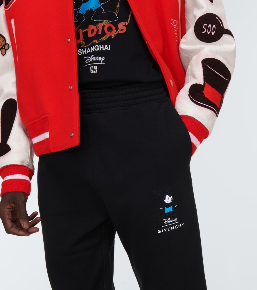 Givenchy Disney Oswald Tapered Embroidered Cotton-jersey Sweatpants In ...