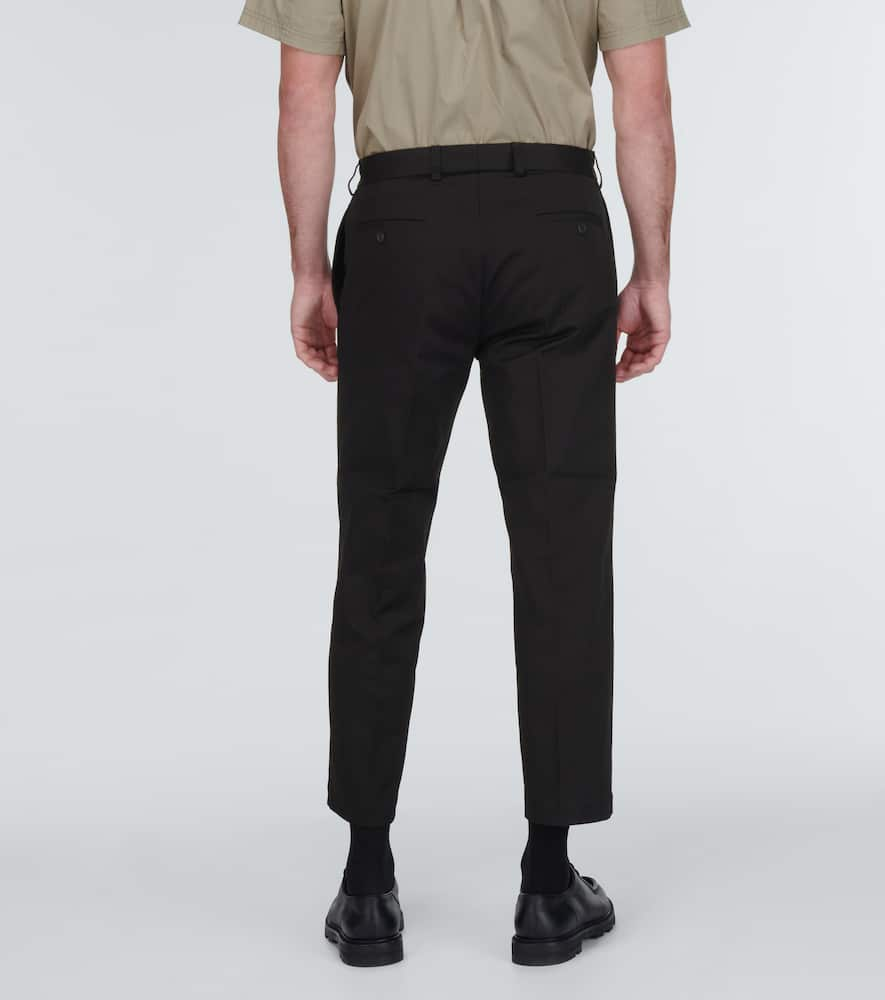 Shop Junya Watanabe Cotton Gabardine Straight Pants In Black