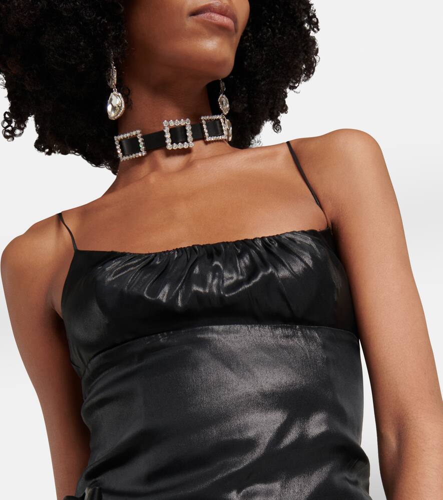 Alessandra Rich Strapless Ruffled Mini Dress In Black