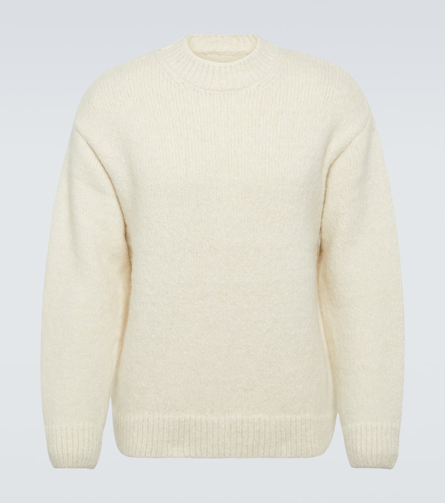 Jacquemus Pavane Intarsia Alpaca-blend Sweater In White