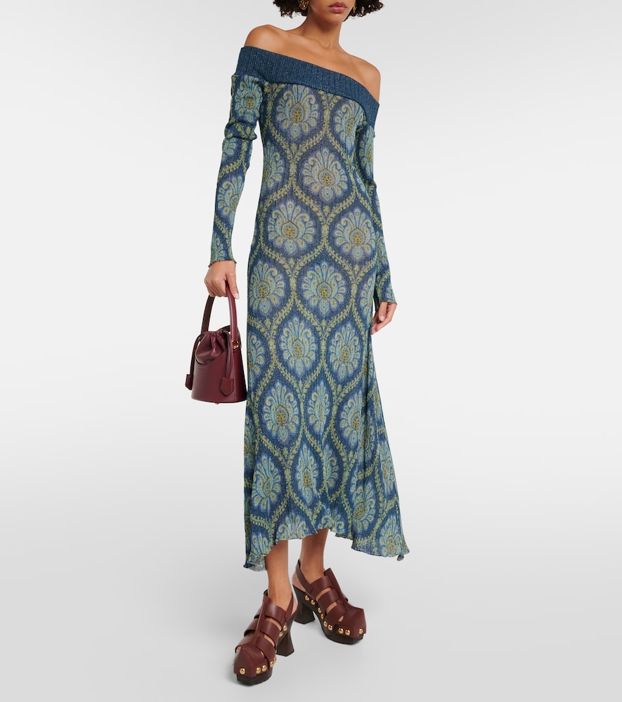  Etro Etro Bedrucktes Off-shoulder-midikleid 