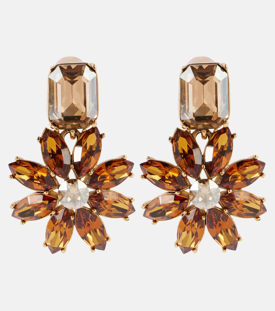 Oscar de la Renta Daisy embellished clip-on earrings
