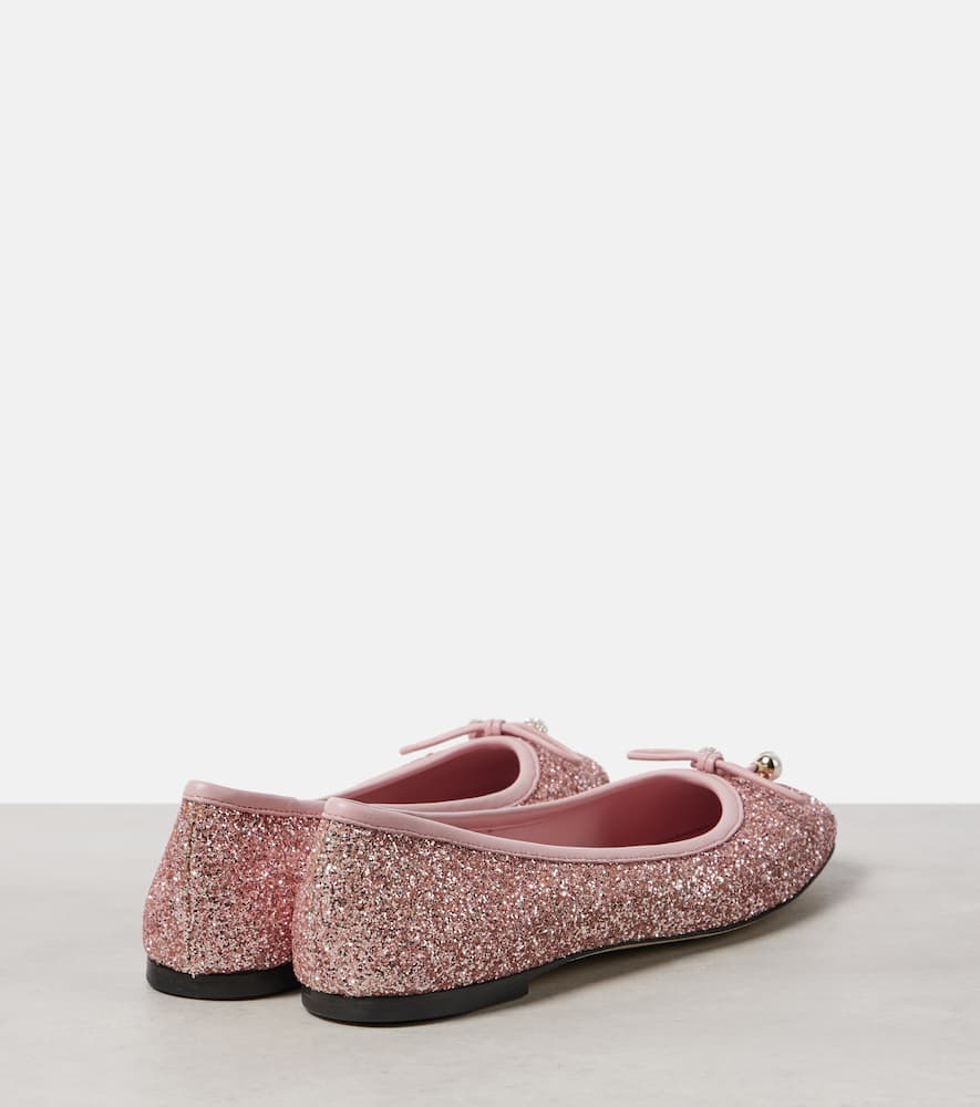 Jimmy Choo Glittery Elm Ballet In Pink