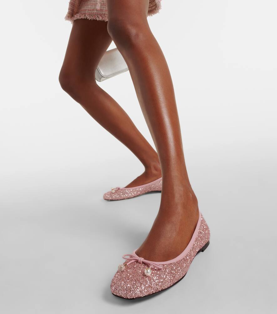 Jimmy Choo Glittery Elm Ballet In Pink