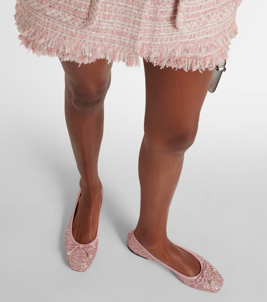 Jimmy Choo Glittery Elm Ballet In Pink