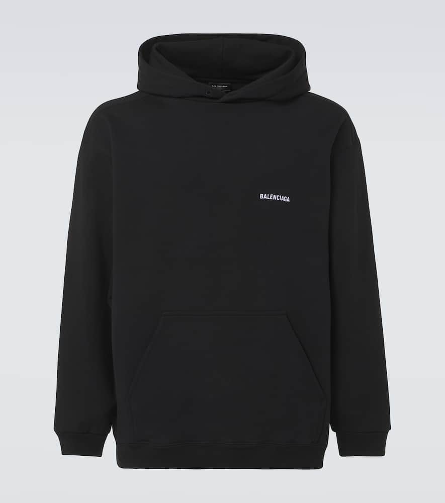 Logo cotton fleece hoodie
