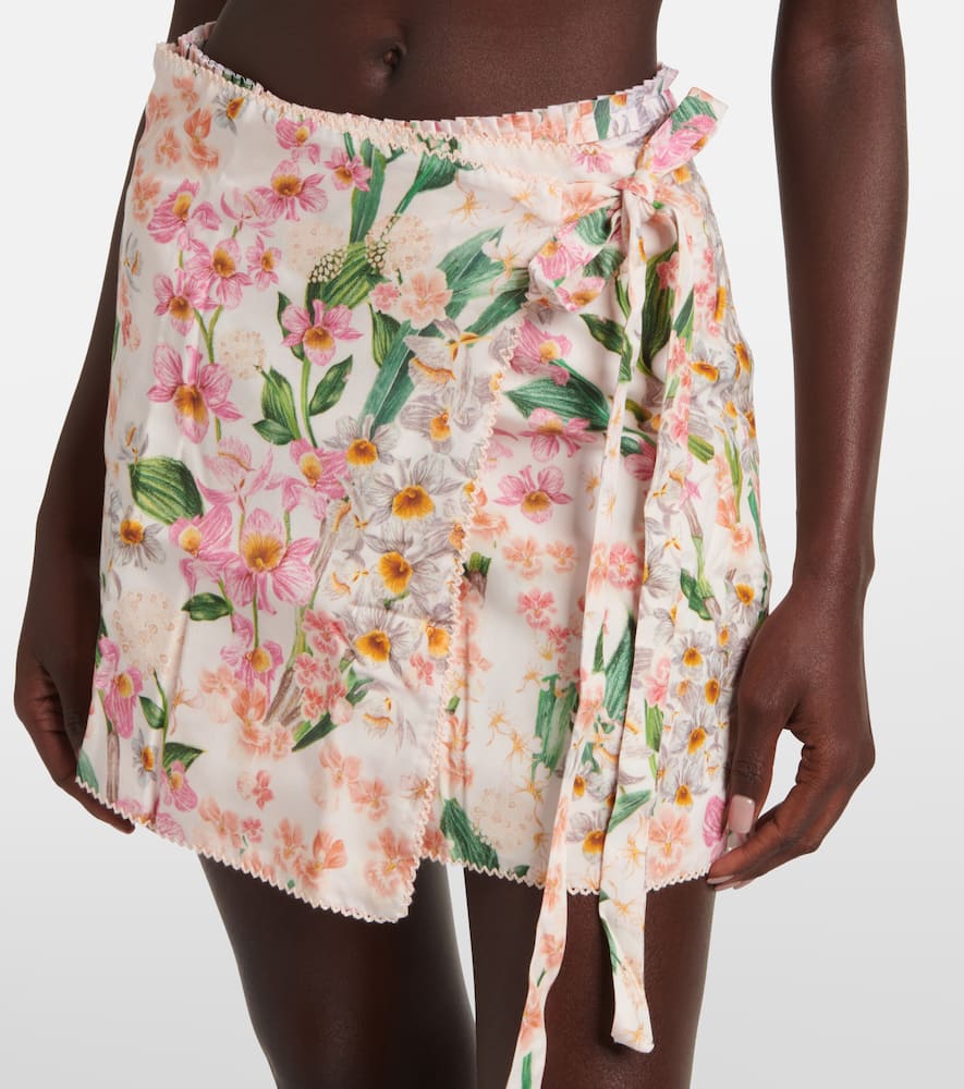 Agua By Agua Bendita Luna Jardinera Floral Miniskirt In Multicolor