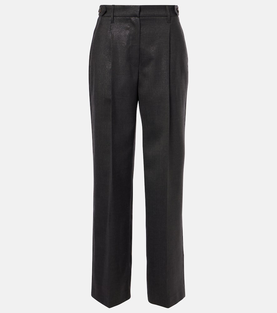Brunello Cucinelli Cropped Wool-blend Straight-leg Pants In Black