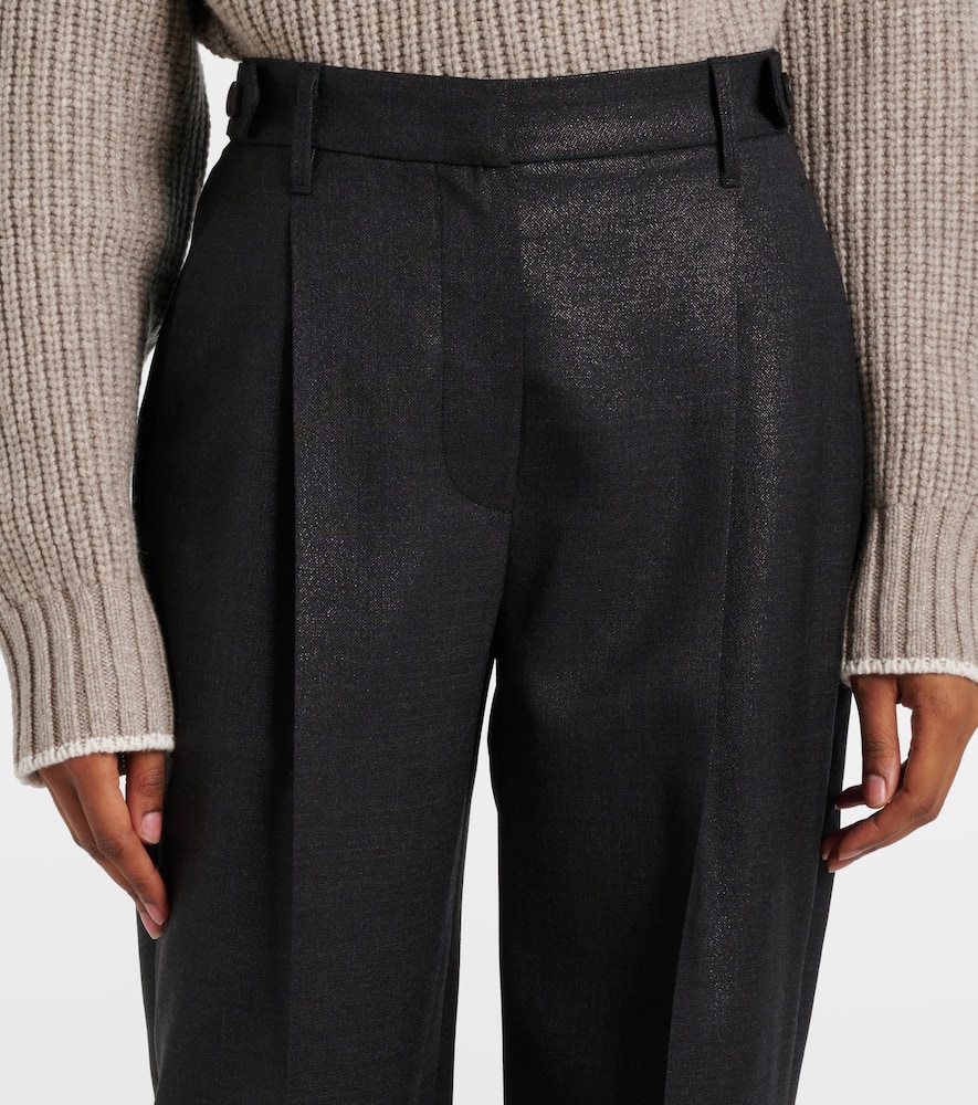 Brunello Cucinelli Cropped Wool-blend Straight-leg Pants In Black