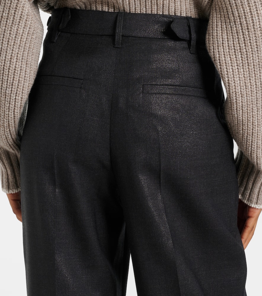 Brunello Cucinelli Cropped Wool-blend Straight-leg Pants In Black