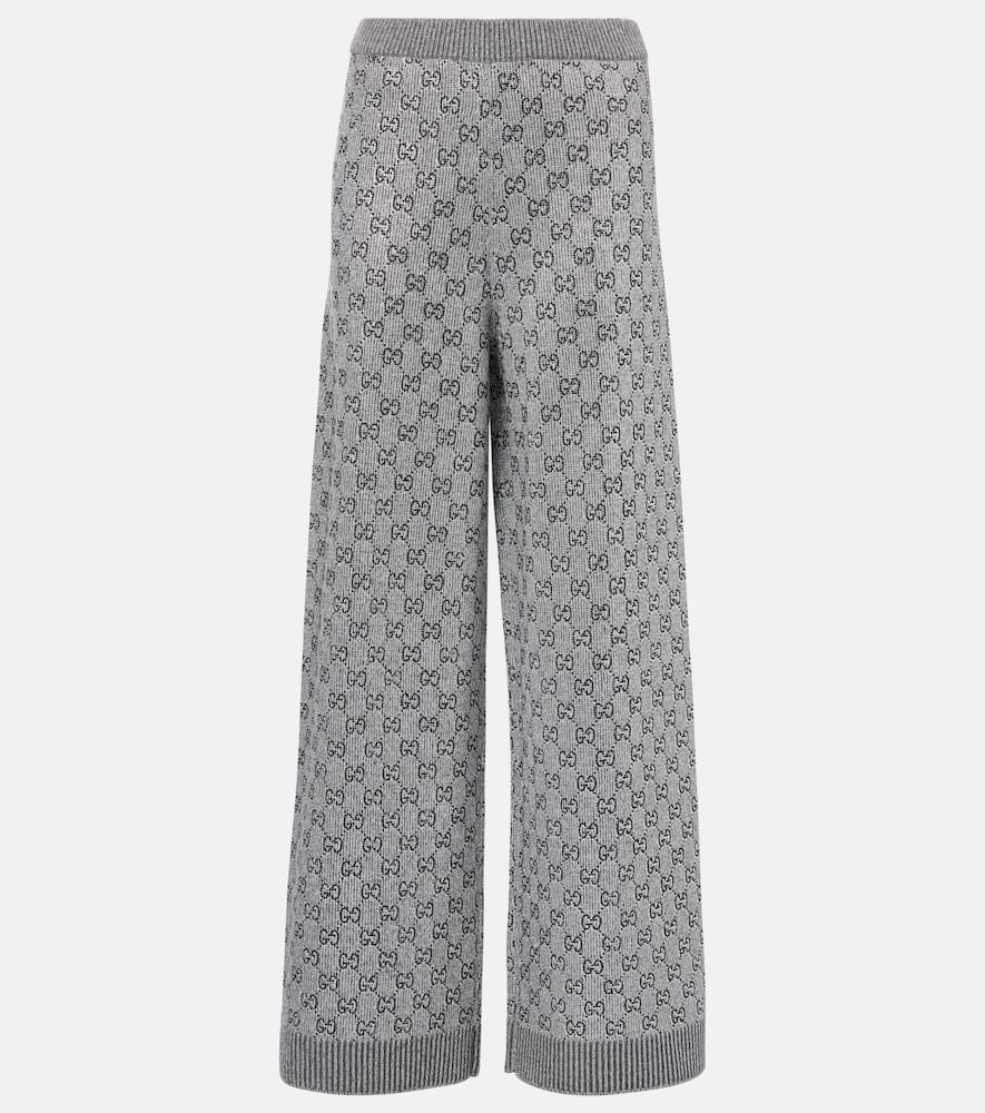 Wool and cashmere-blend wide-leg pants