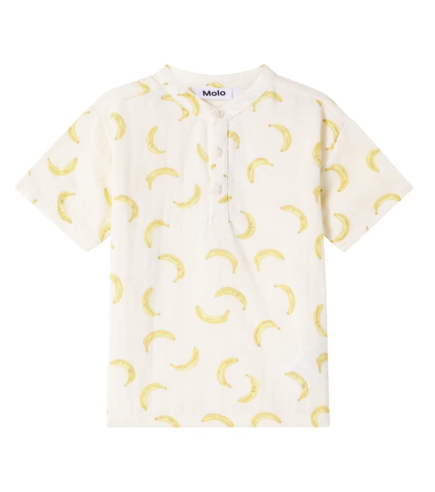 Molo Baby Ever Printed Cotton Shirt In White