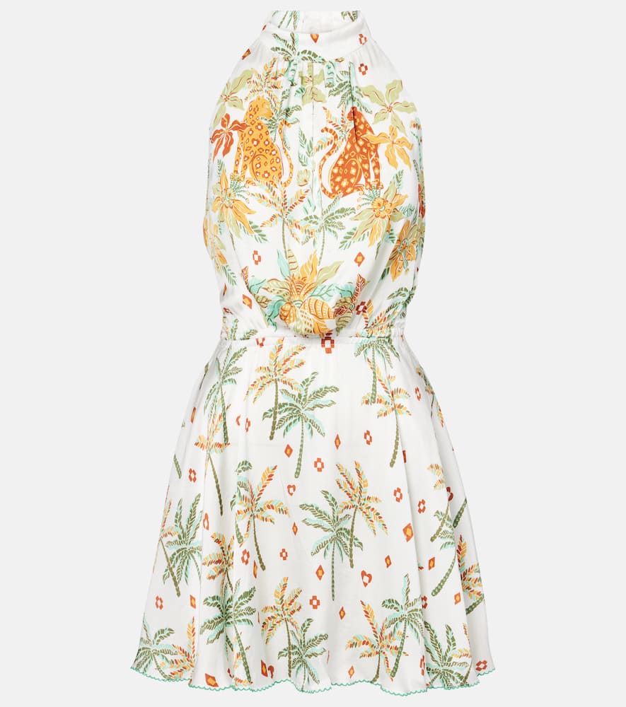 Poupette St Barth Cassandra Floral Minidress In Green