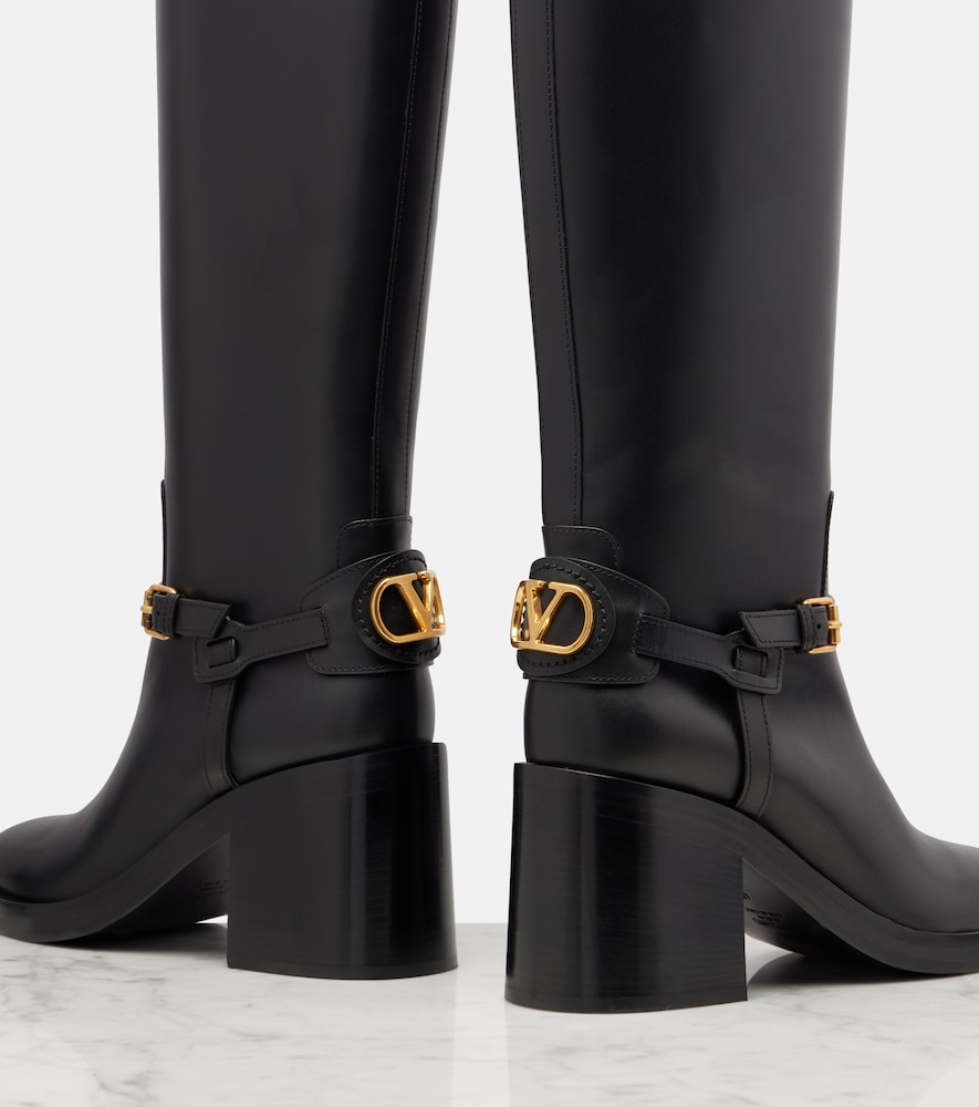 Garavani Vlogo Leather Knee-High Boots