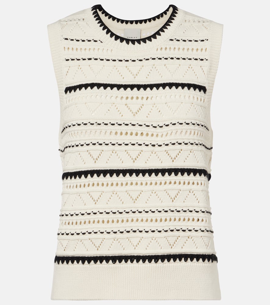 Athena pointelle cotton sweater vest
