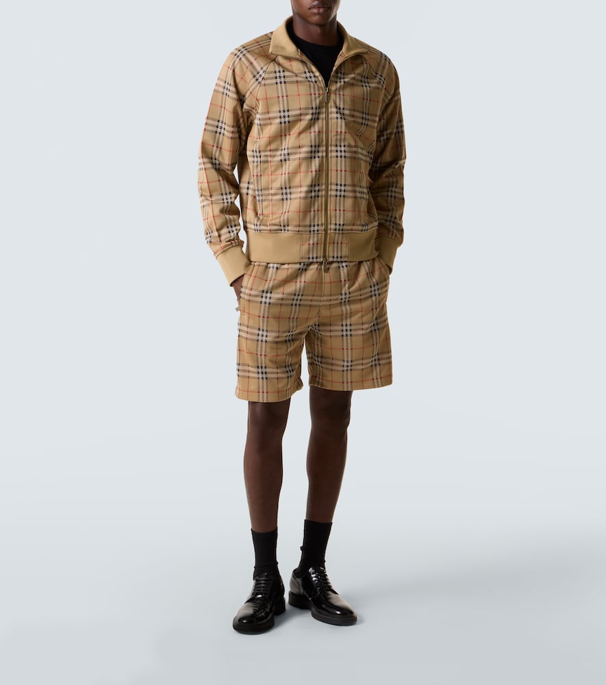 Burberry Beige Sweatshirt With Check Motif In Jacquard In Sand