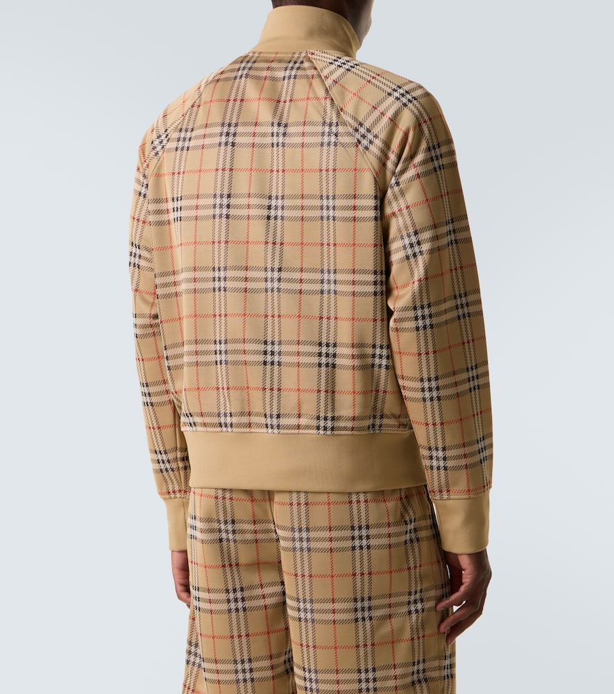 Burberry Beige Sweatshirt With Check Motif In Jacquard In Sand