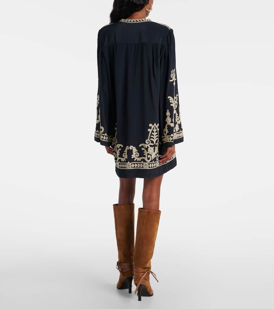 Isabel Marant Étoile Fadeli Embroidered Crêpe Tunic In Black