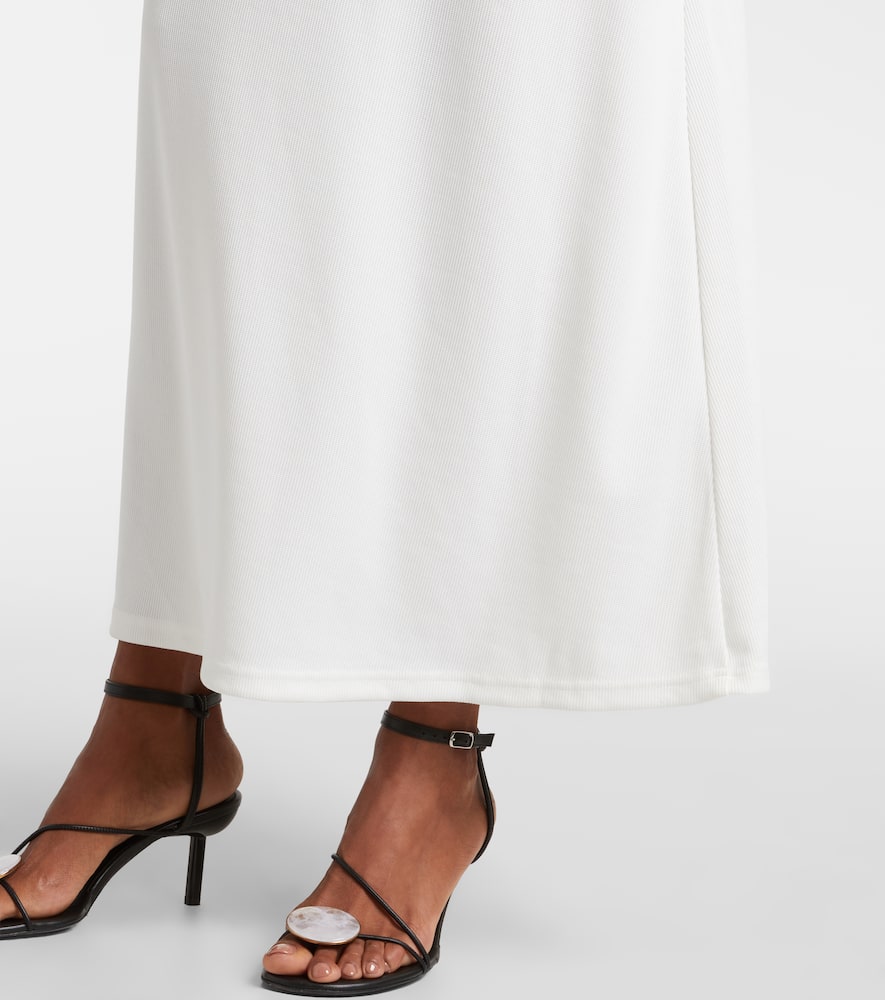 Christopher Esber Mineral Stone Embellished Jersey Gown In White