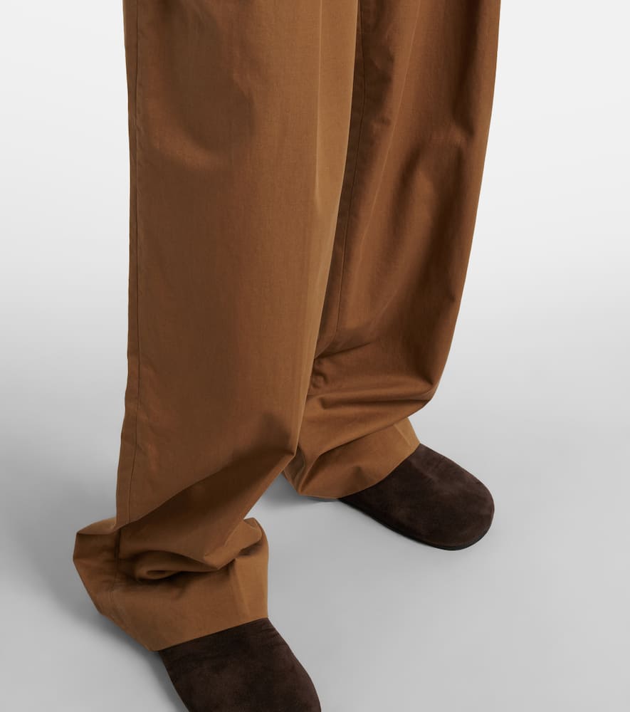 The Row Igor Cotton And Cashmere Wide-leg Pants In Brown