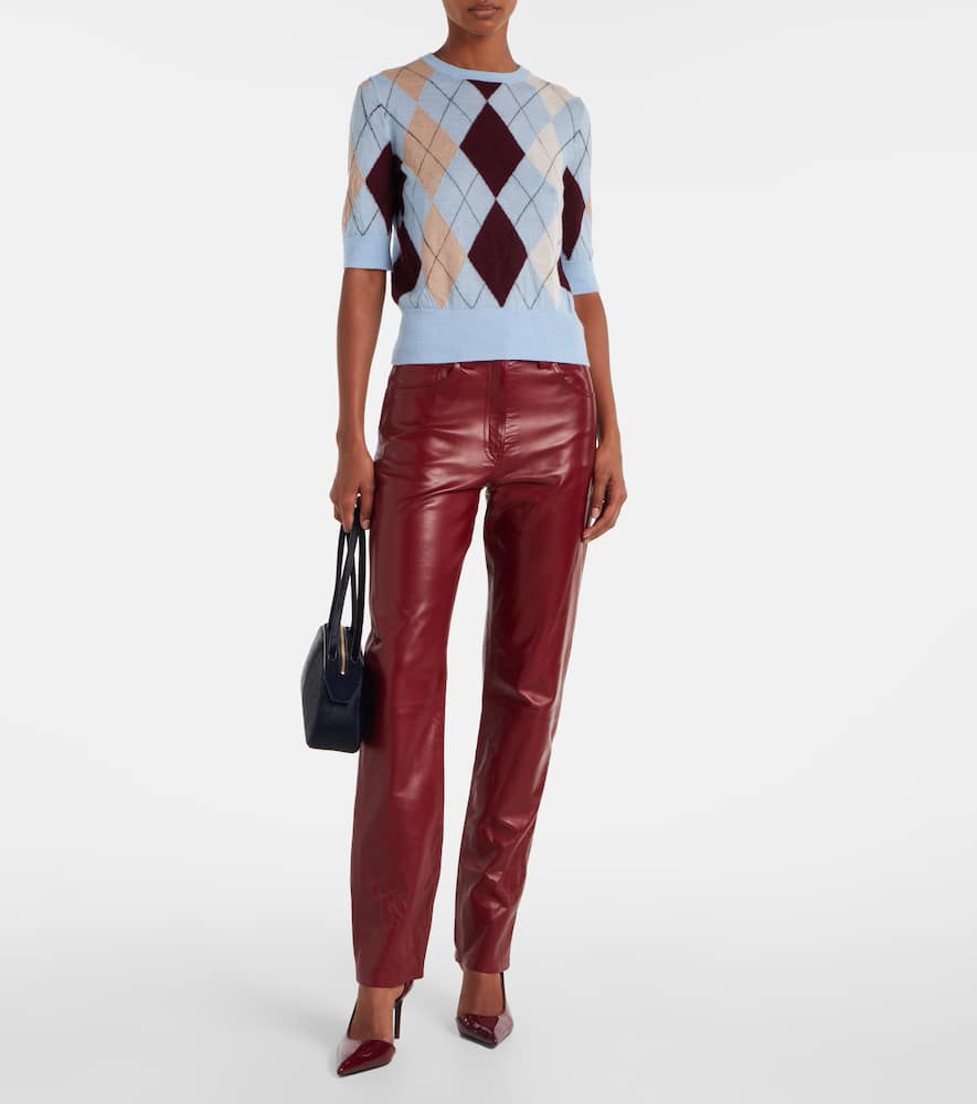 Khaite Anders Argyle Cashmere And Mohair-blend Sweater In Blue