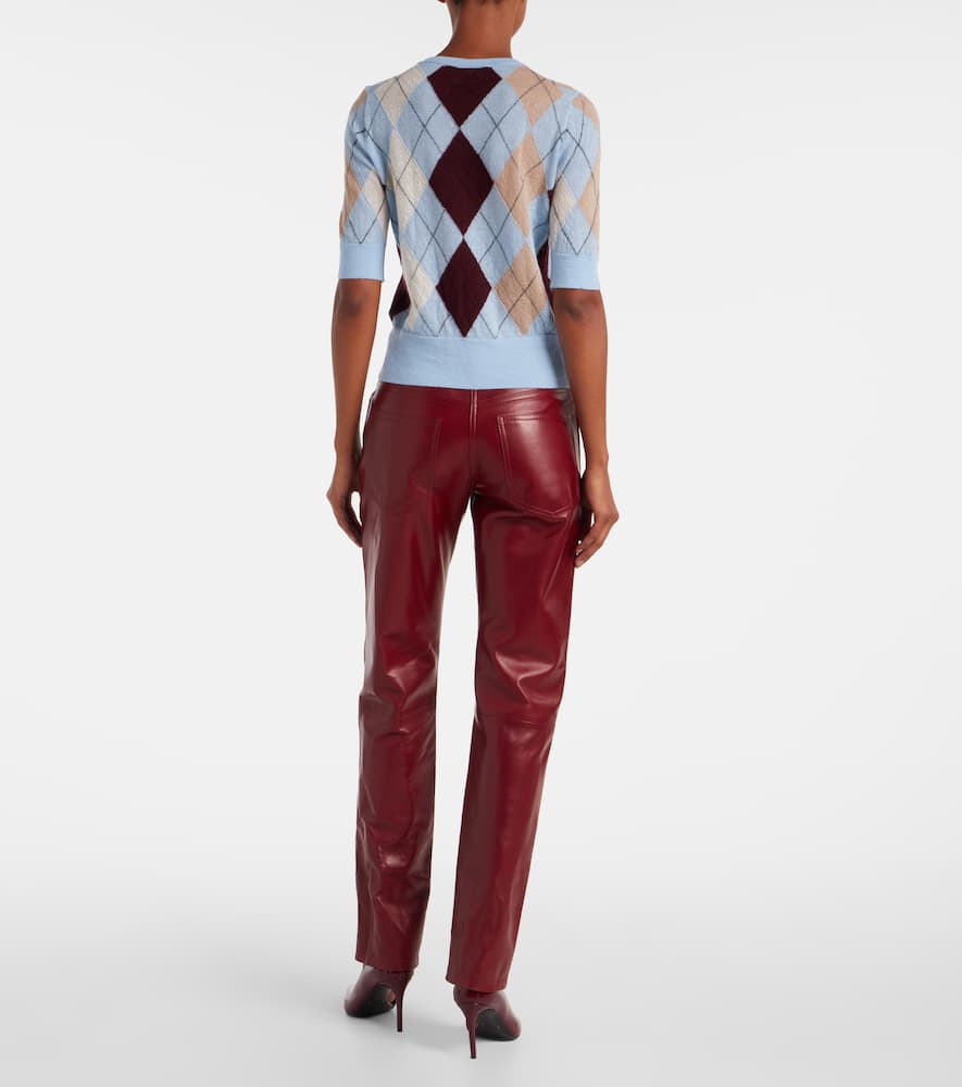 Khaite Anders Argyle Cashmere And Mohair-blend Sweater In Blue