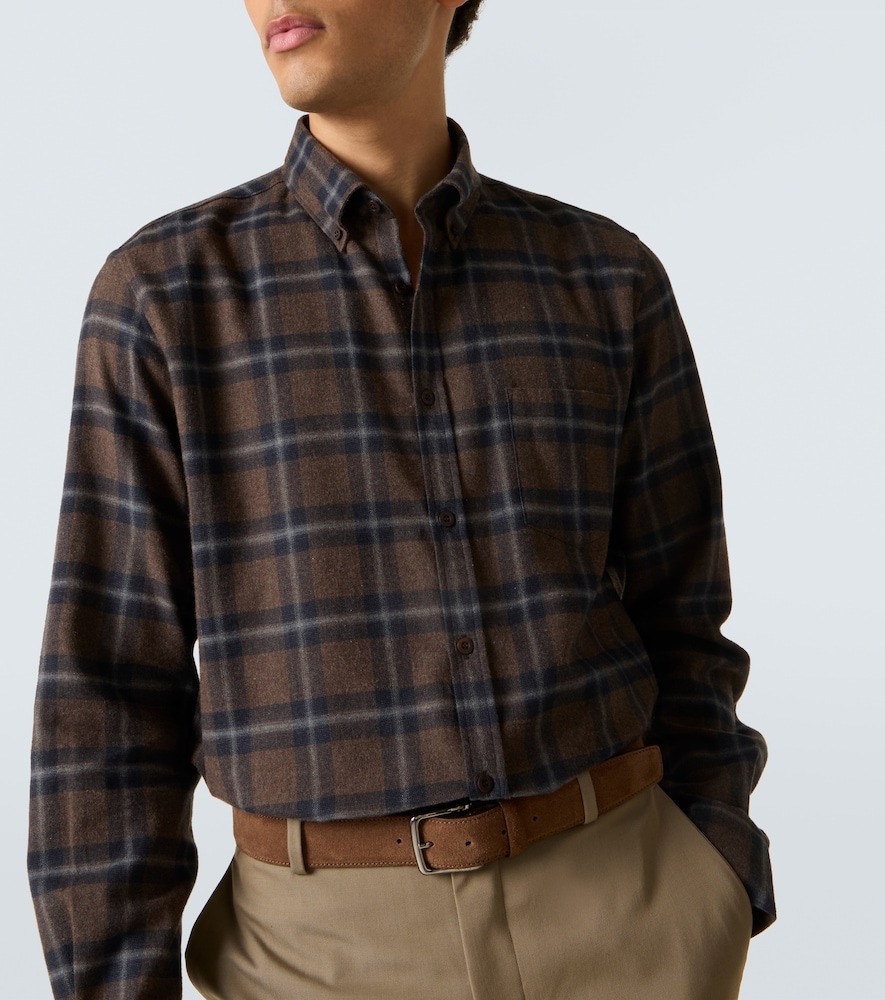  Sunspel Sunspel Checked Cotton Flannel Shirt 