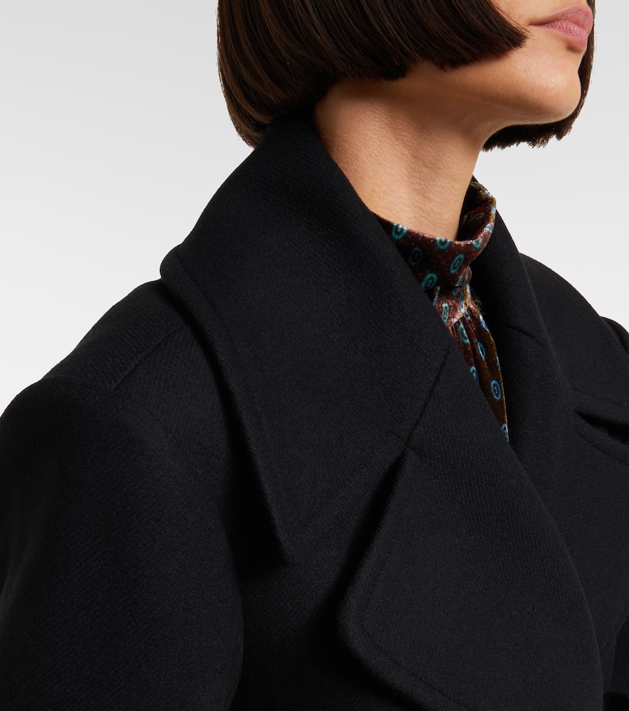 Dries Van Noten Wool-blend Twill Coat In Black