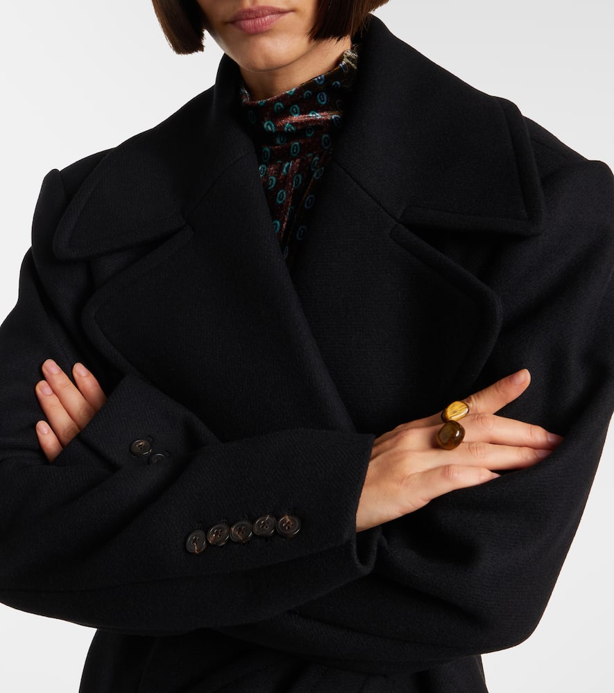 Dries Van Noten Wool-blend Twill Coat In Black