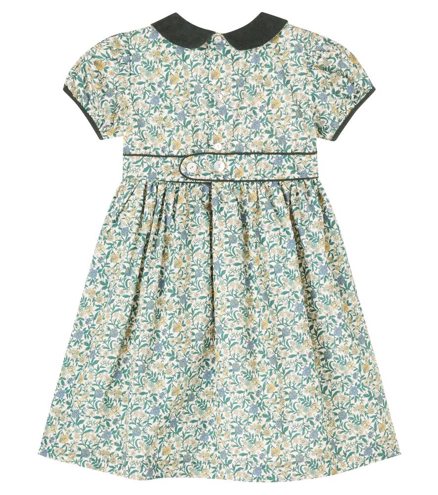 La Coqueta Portia Floral Cotton Dress In Green