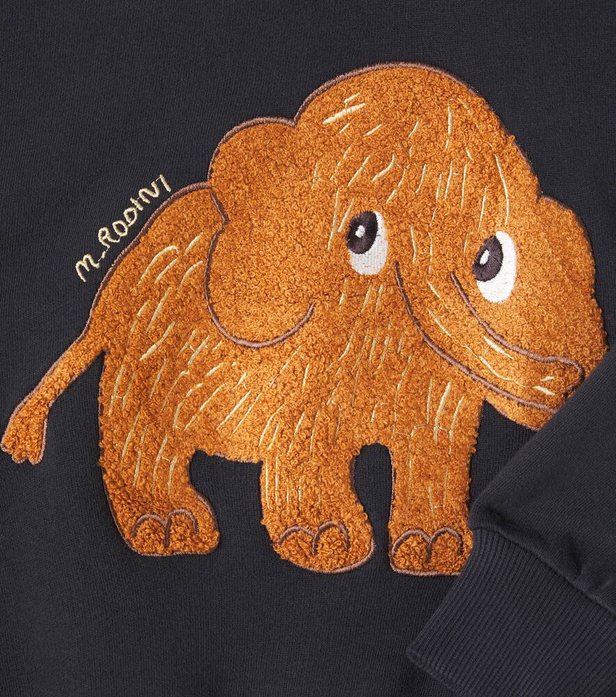 Mini Rodini Printed Cotton Sweatshirt In Black