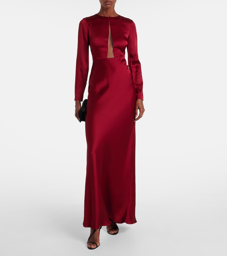  Max Mara Max Mara Maxikleid Bird Aus Satin 