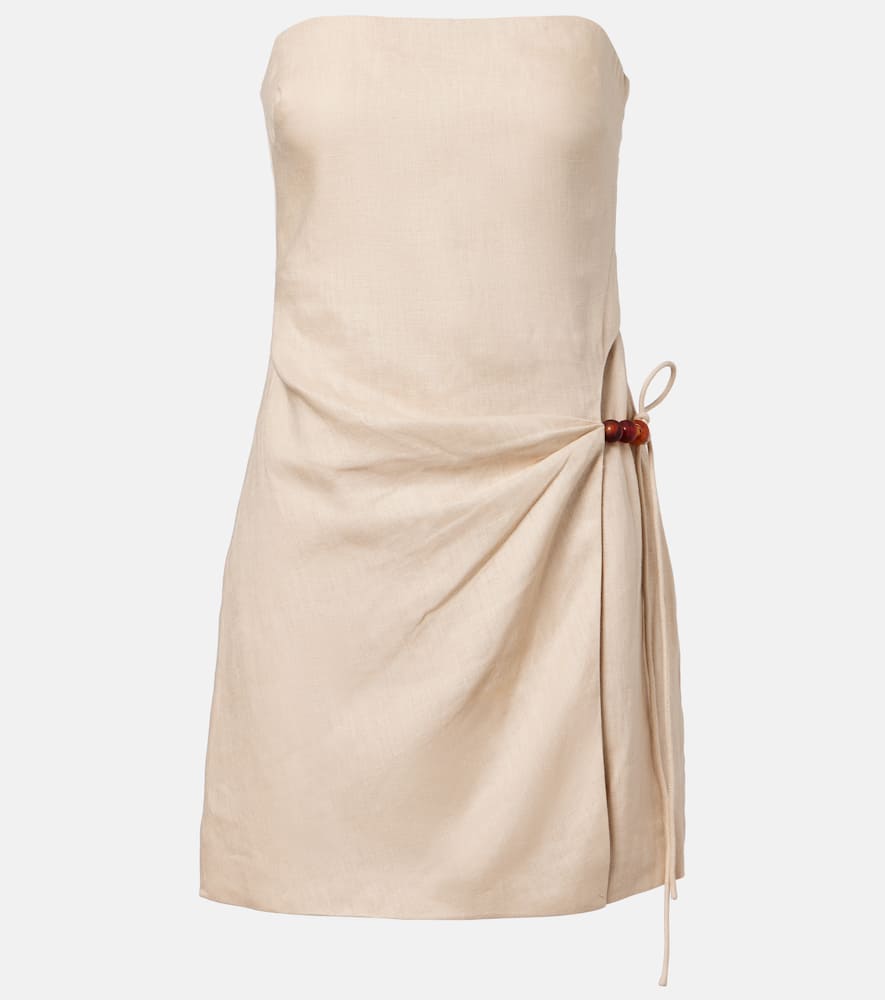 Sir Moretti Linen Minidress In Neutral