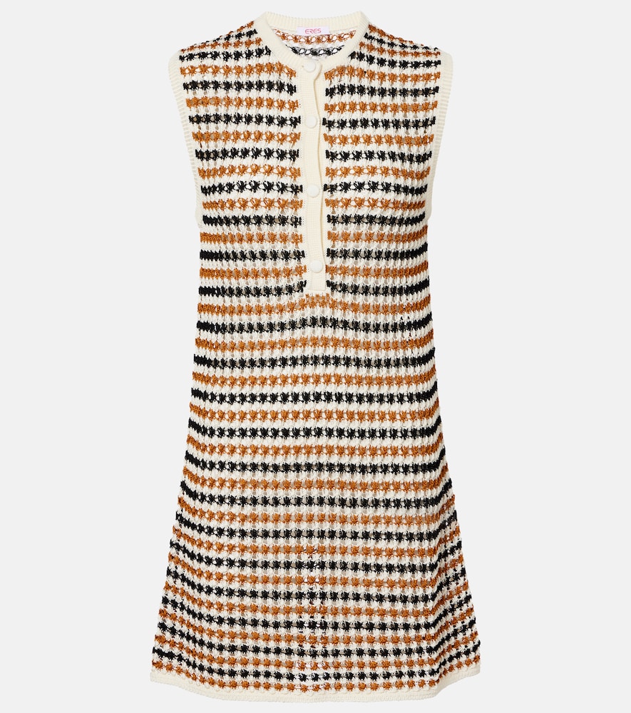 Eres Inedit open-knit cotton-blend polo dress