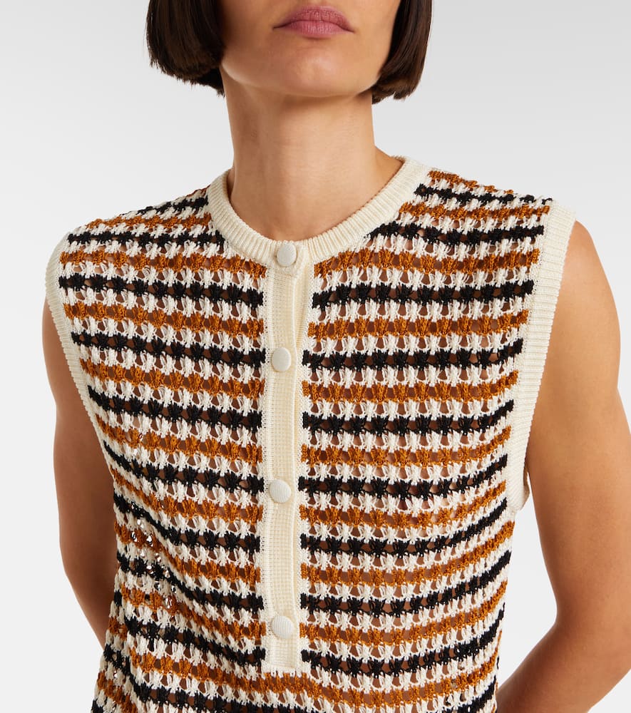 Eres Inedit open-knit cotton-blend polo dress