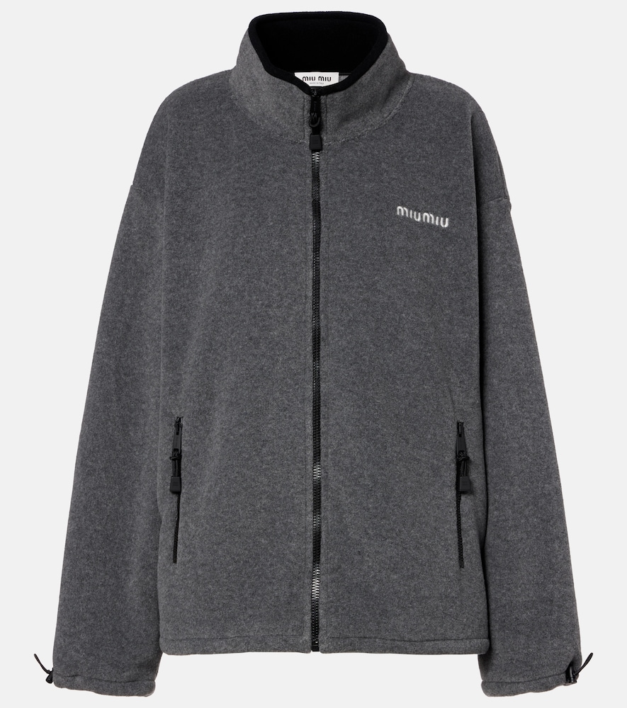 Miu Miu Logo oversized fleece sweatshirt
