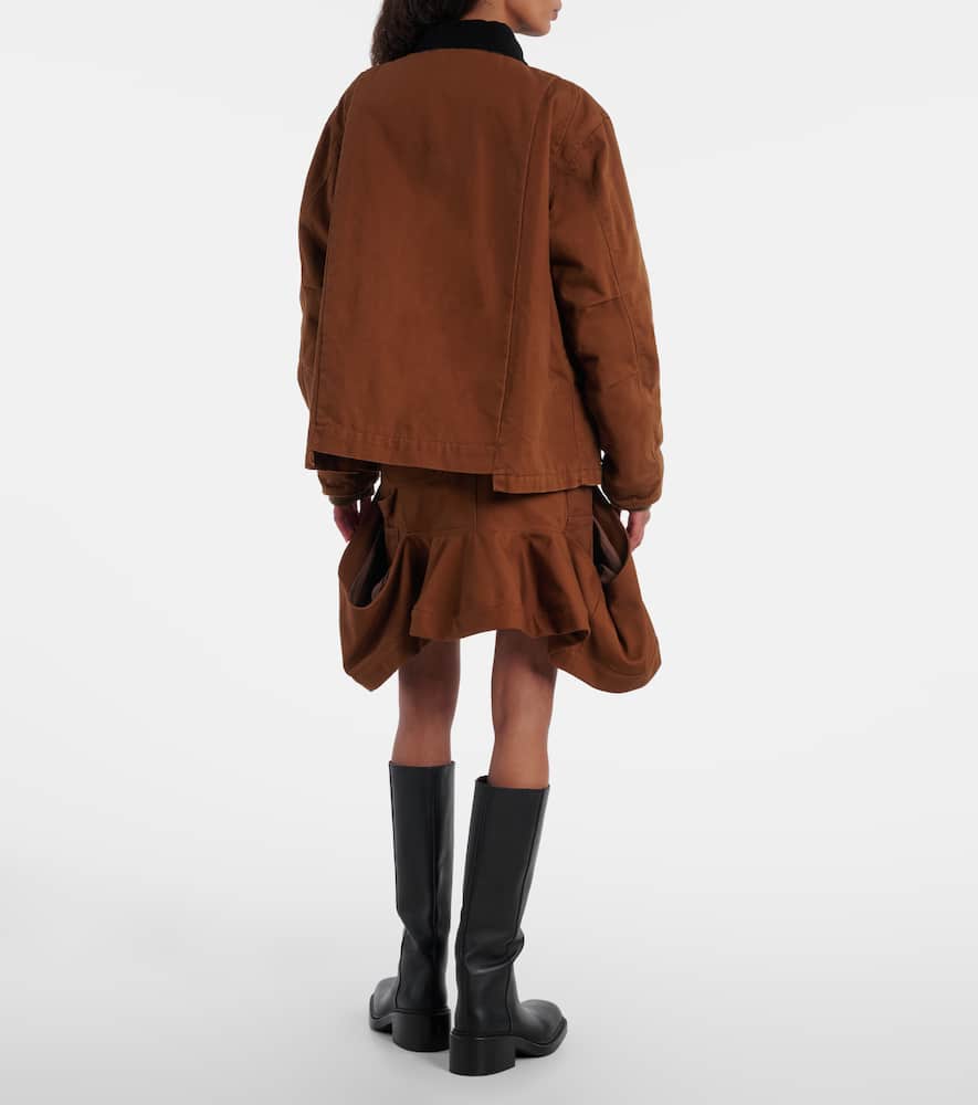 Sacai X Carhatt Cotton Canvas Puffer Jacket In Burgundy