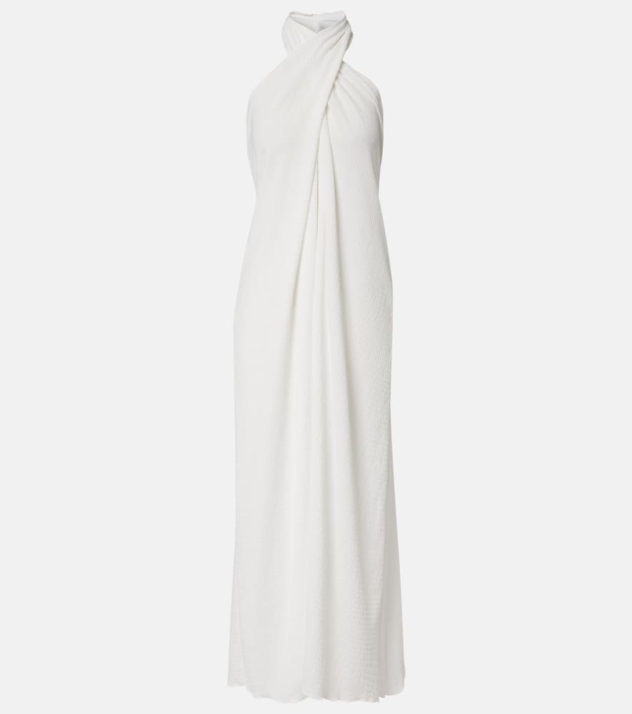 Jade Swim Stella Sheer Halterneck Maxi Dress In Animal Print