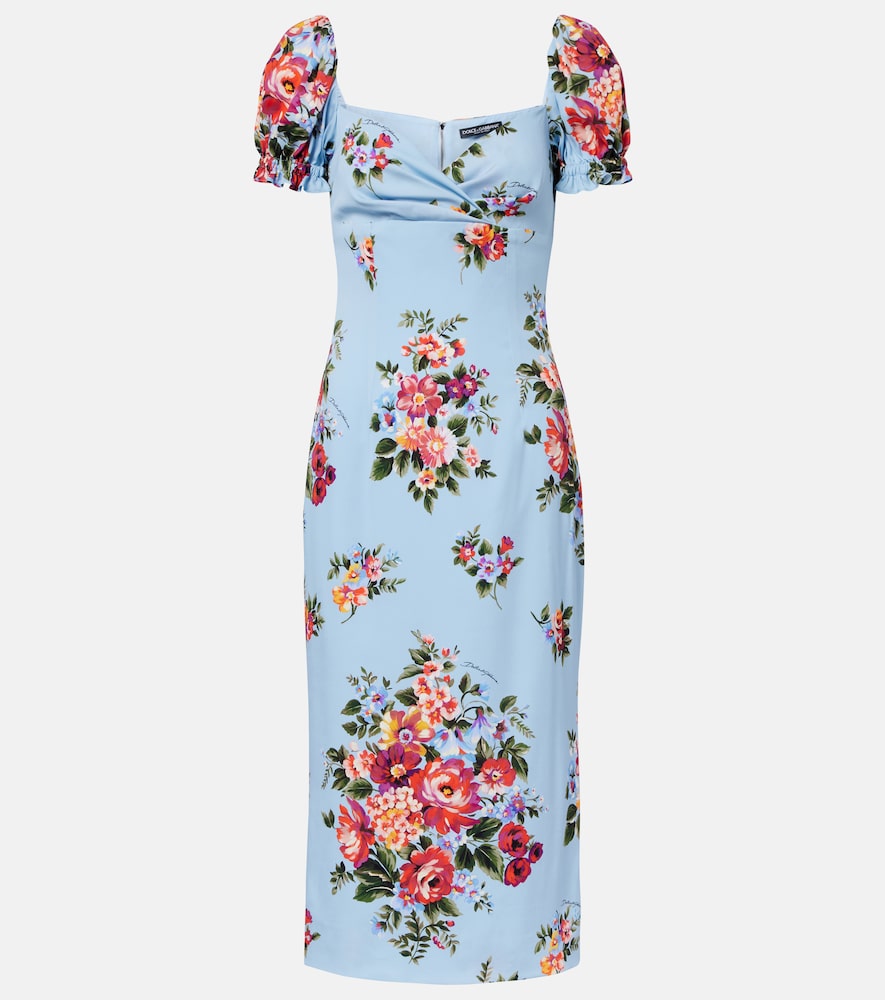 Dolce & Gabbana Floral silk-blend midi dress