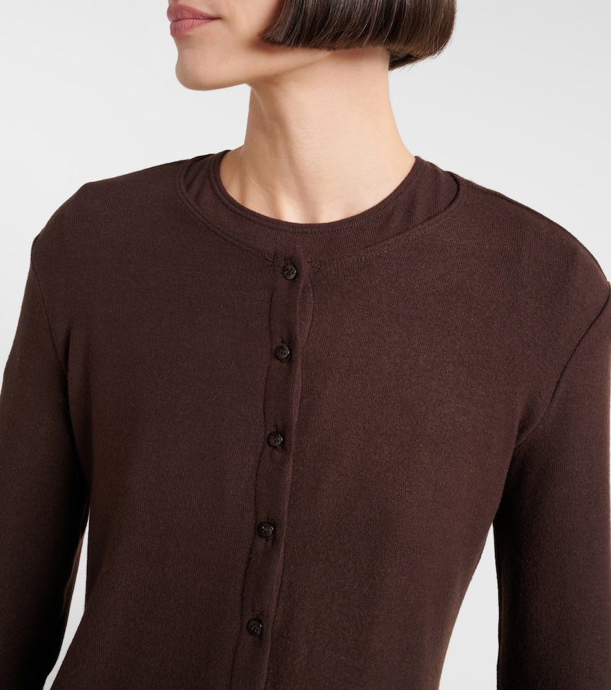 Leset Lauren Cropped Cardigan In Brown