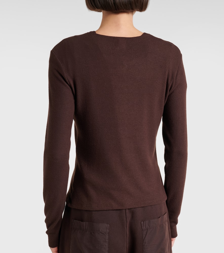 Leset Lauren Cropped Cardigan In Brown