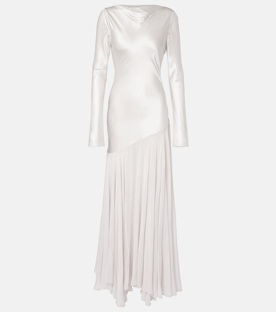Tove Cordelia Silk Satin and Chiffon Maxi Dress