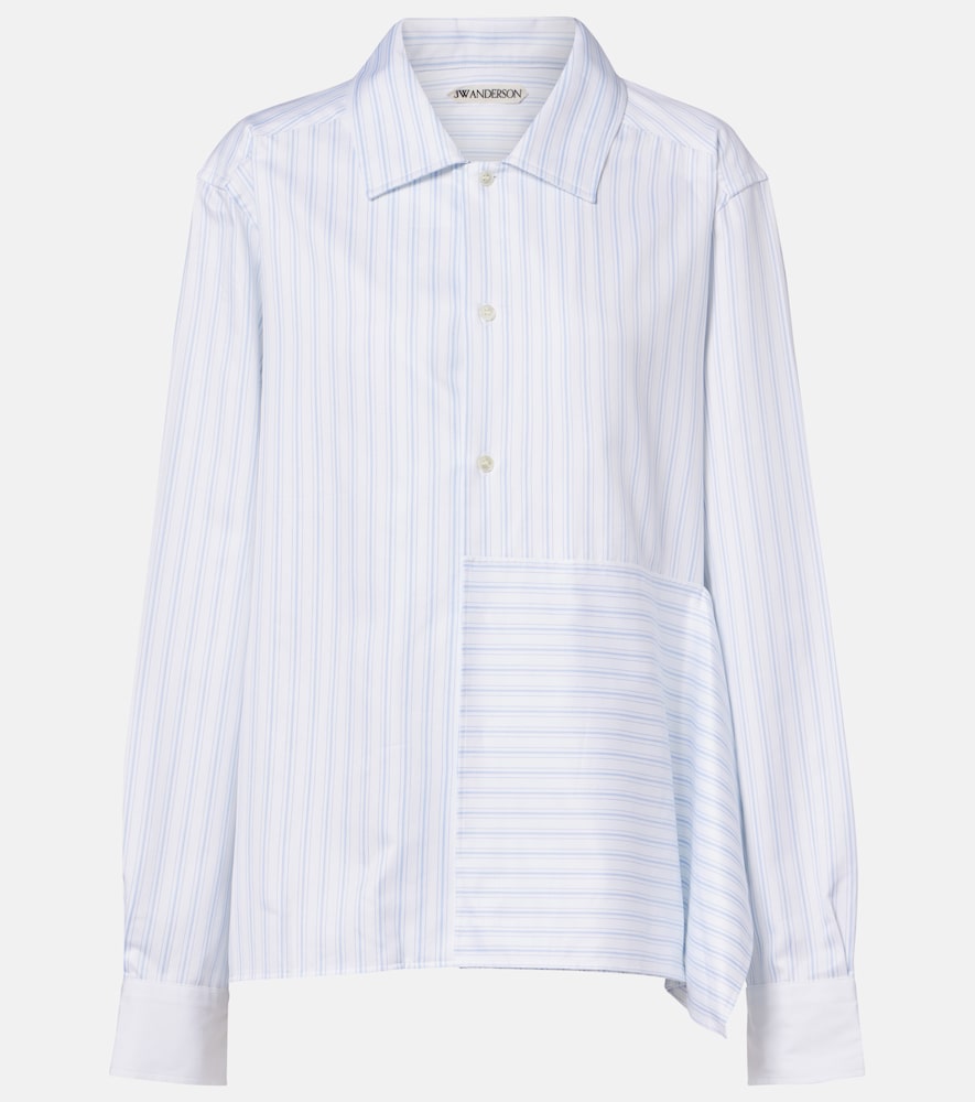 JW Anderson Striped asymmetric cotton poplin shirt