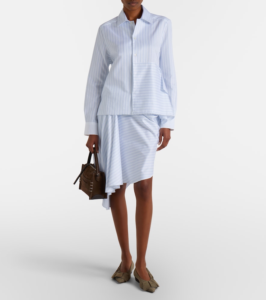 JW Anderson Striped asymmetric cotton poplin shirt