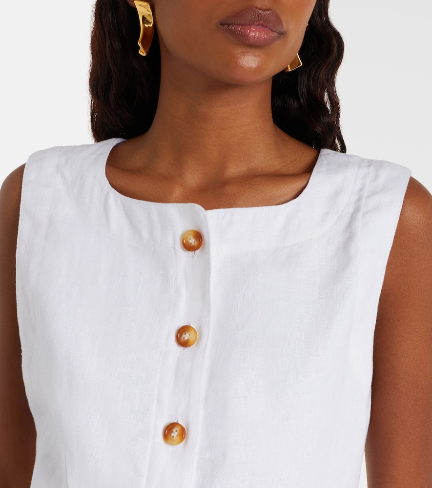 Posse Emma Button Down Vest In Ivory In White