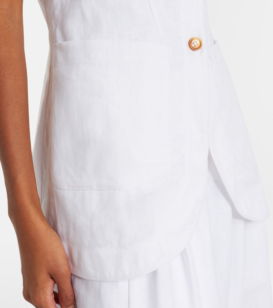 Posse Emma Button Down Vest In Ivory In White