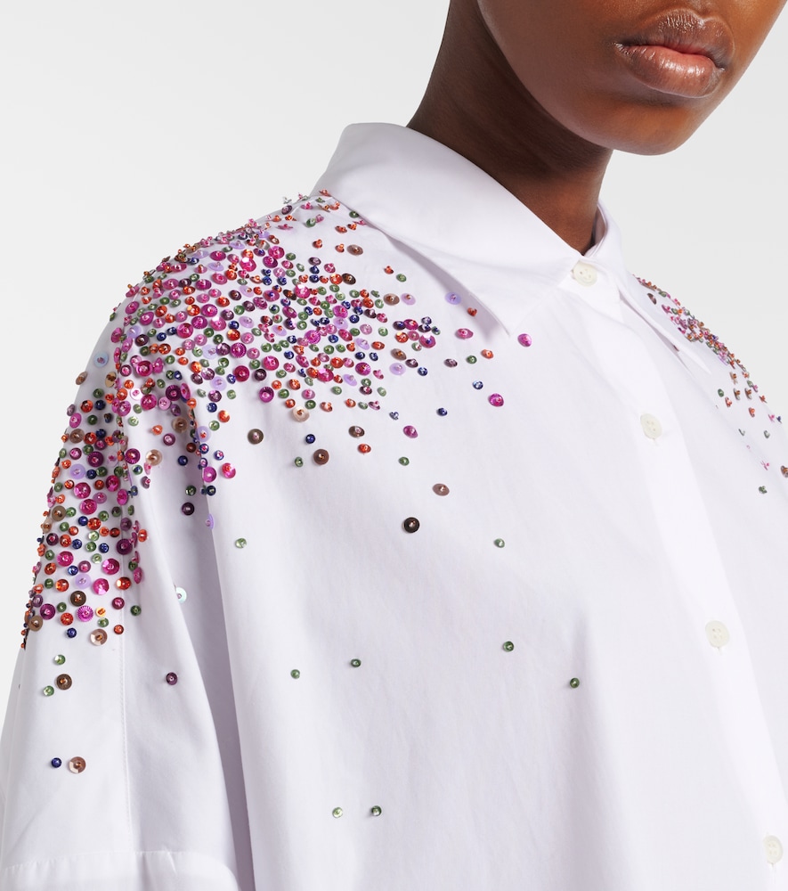  Dries Van Noten Dries Van Noten Oversize-hemd Aus Baumwolle Mit Pailletten 