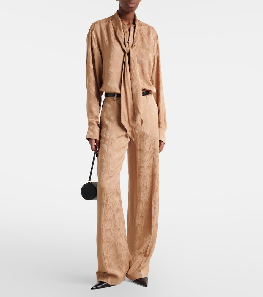 Stella McCartney Silk-blend wide-leg pants